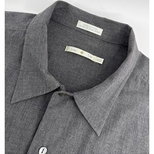 Burma Bibas Shirt Men XXL Gray Button Up 100% Cotton Vintage Hong Kong